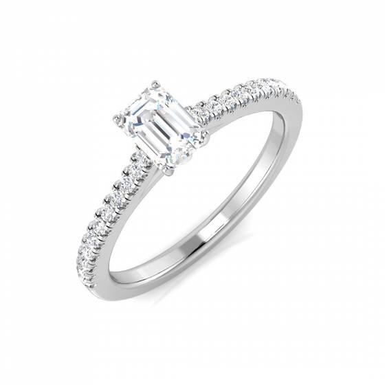 1.86ct VS2/E Emerald cut Natural Diamond Engagement Ring in Platinum