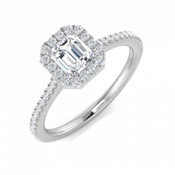 0.61ct SI1/G Radiant cut Natural Diamond Engagement Ring in Platinum