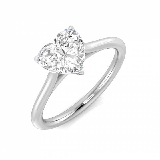 1.29ct SI2/I Heart cut Natural Diamond Solitaire Engagement Ring in Platinum
