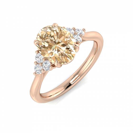 2.15ct I1/G Oval cut Morganite Gemstone Ring in 9k Rose Gold