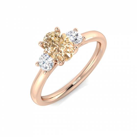 1.05ct I1/G Oval cut Morganite Gemstone Ring in 9k Rose Gold