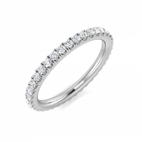 0.52ct VS/F Round cut Lab Grown Diamond Full Eternity Ring in 9k White Gold