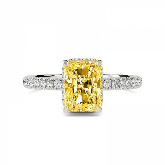 1.20ct VS/E-F Radiant Cut Natural Diamond Halo Shoulder Set Ring