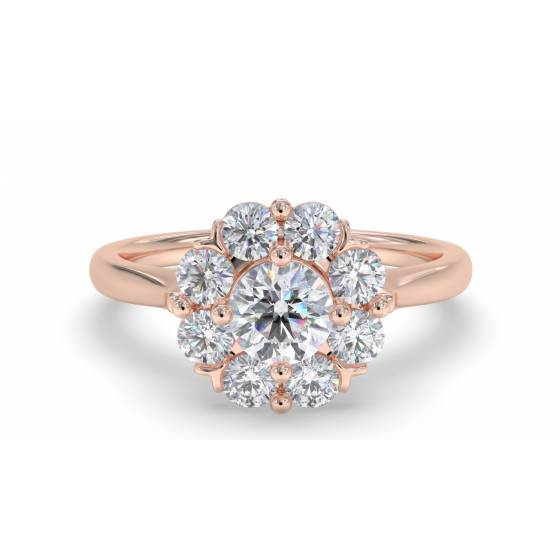 0.90ct VS/E-F Round cut Lab Grown Diamonds Cluster Ring