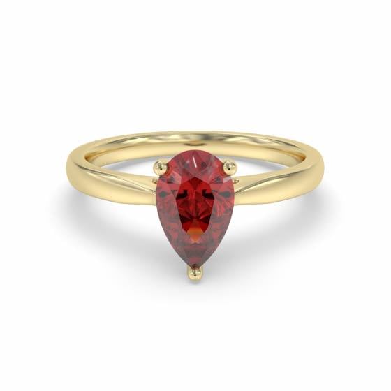 0.20ct Pear cut Ruby Gemstone Solitaire Ring