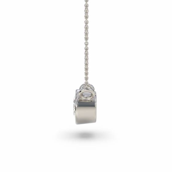 Oval Diamond Bezel Set East To West Solitaire Pendant