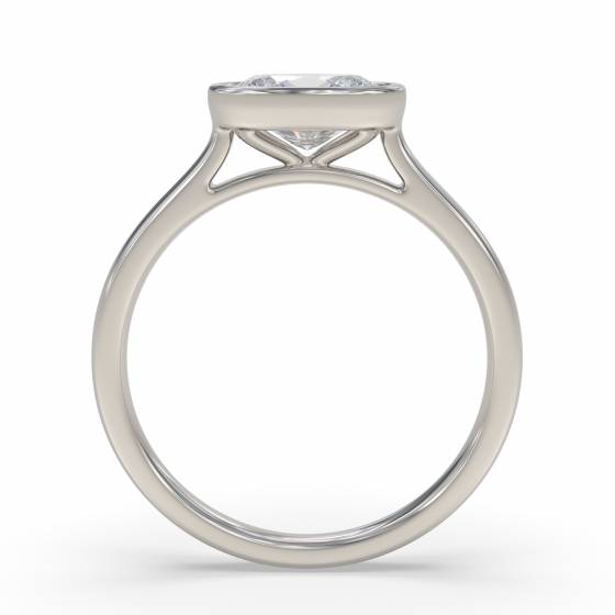 Oval Diamond Bezel Set East To West Solitaire Ring