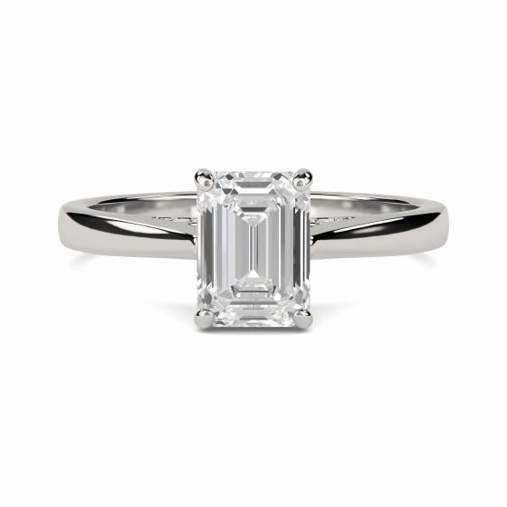 2.02ct VS2/D Emerald cut Lab Grown Diamond Solitaire Ring