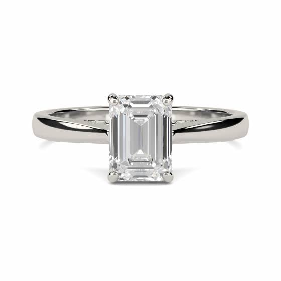 1.06ct VVS2/D Emerald cut Lab Grown Diamond Solitaire Ring