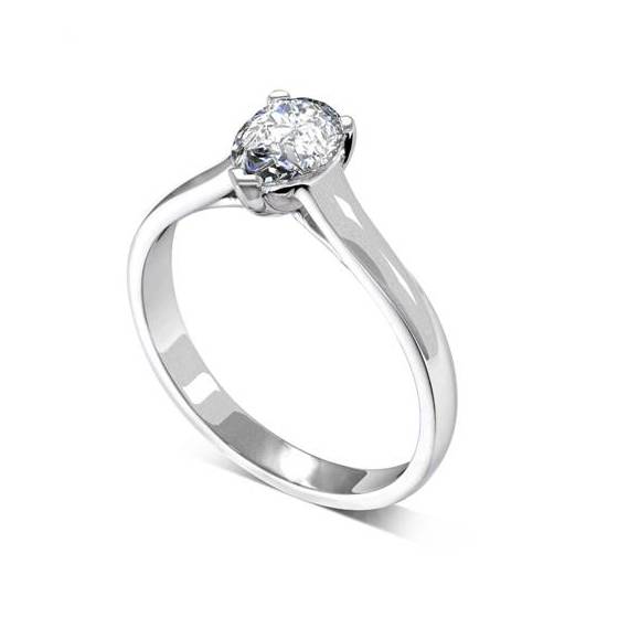 0.63ct VVS2/D Pear cut Lab Grown Diamond Solitaire Ring