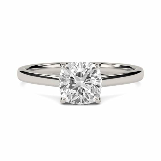 1.00ct VVS2/E Cushion cut Lab Grown Diamond Solitaire Ring