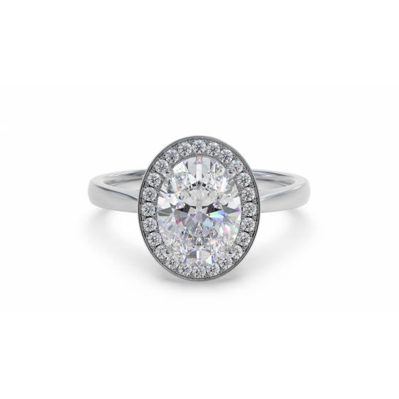 0.65ct VS1/E Oval cut Lab Grown Diamonds Halo Ring