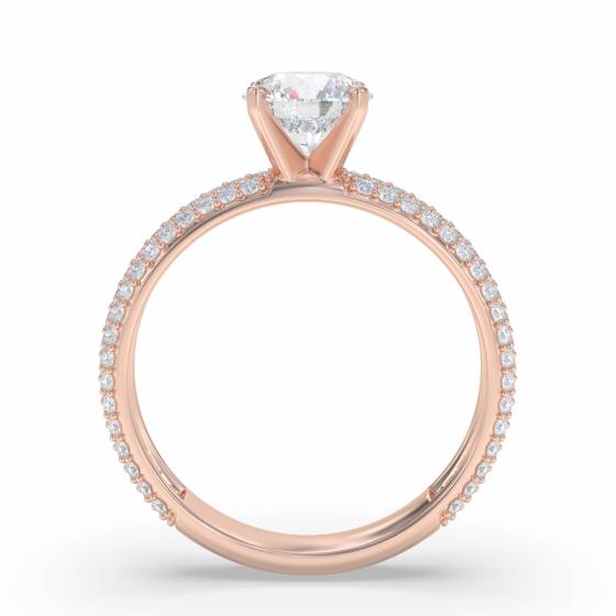 Three Row Vintage Round Diamond Ring