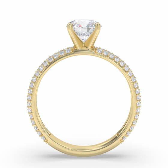 Three Row Vintage Round Diamond Ring