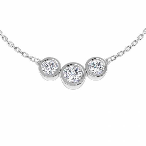 0.70ct VS/F-G Round cut Natural Diamonds Trilogy Pendant