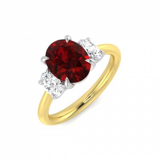 2.39ct VS/F-G Oval cut Ruby Gemstone Ring