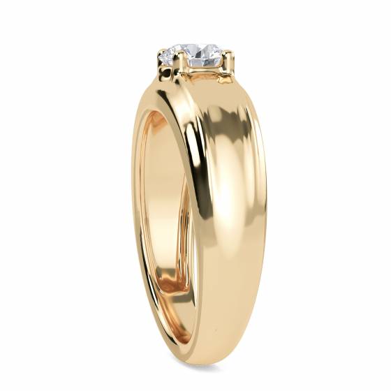 0.80Ct SI1/E Round Mens Engagement Ring