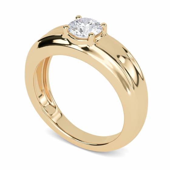 0.80Ct SI1/E Round Mens Engagement Ring