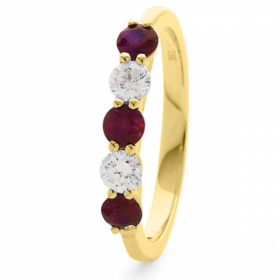 HRRGRY987 Ruby 5 Stone Diamond Ring