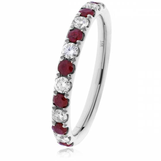 HRRGRY993 Ruby & Diamond Half Eternity Ring