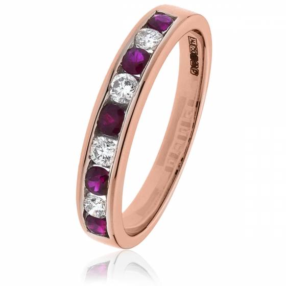 HRRGRY996 Ruby Gemstone & Diamond Eternity Ring