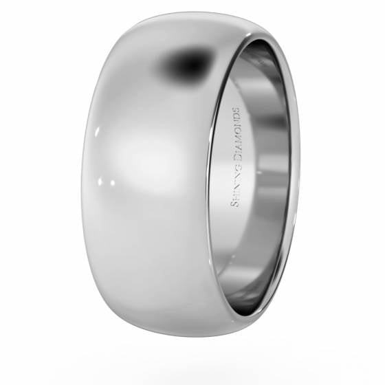 HWND817 D Shape Wedding Ring - 8mm width, Medium depth