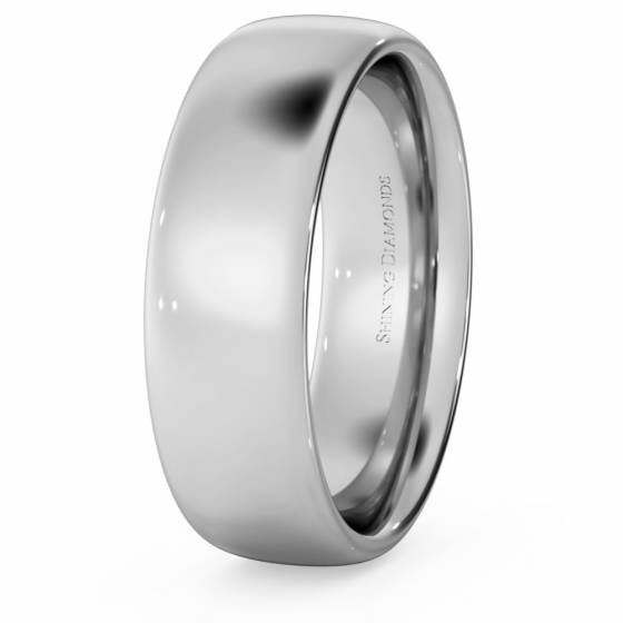 HWNE617 Traditional Court Wedding Ring - 6mm width, Medium depth