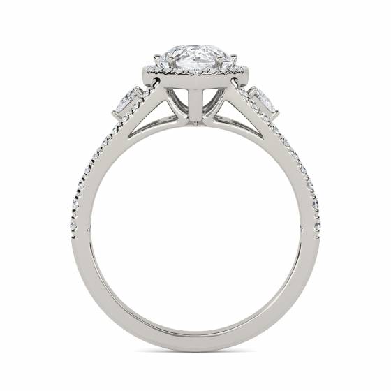 Pear Diamond Split Shoulder Set Ring