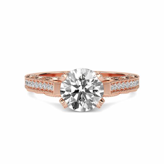 Unique Round Diamond Vintage Ring
