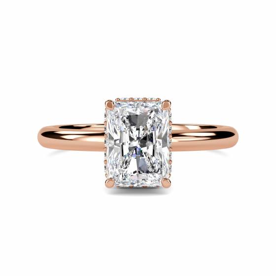 Radiant Diamond Low Set Hidden Halo Ring