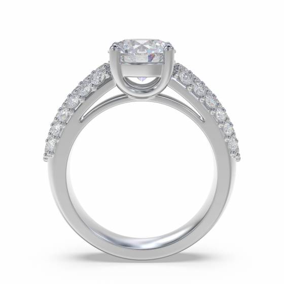 Three Row Round Diamond Vintage Ring