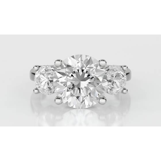 1.40ct SI2/F Unique Round Diamond Trilogy Ring