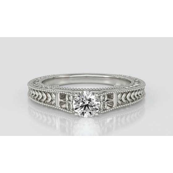 0.90ct SI2/G Round Solitaire Vintage Natural Diamond Ring