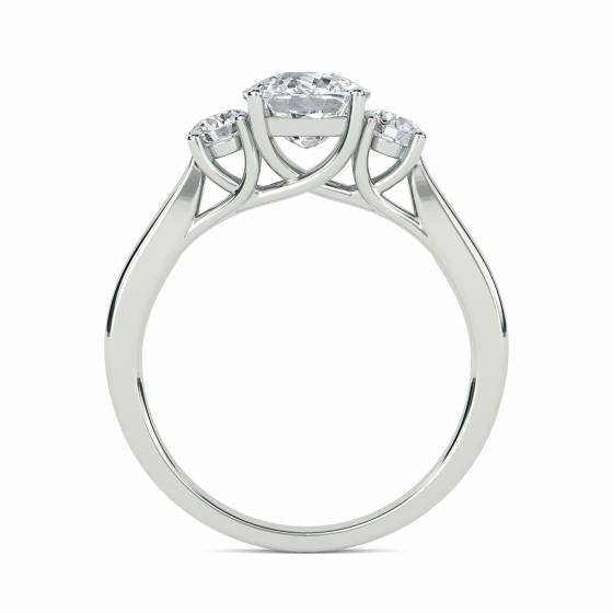 1.00ct VS/G-H Unique Cushion and Round Diamond Trilogy Ring