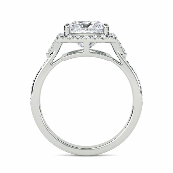 0.85 SI2/G Princess Diamond Single Halo Designer Ring