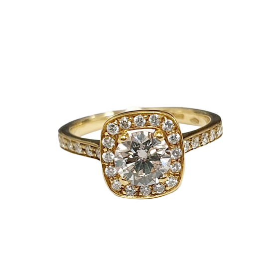 1.20ct VS1/F Round Halo Diamond Ring