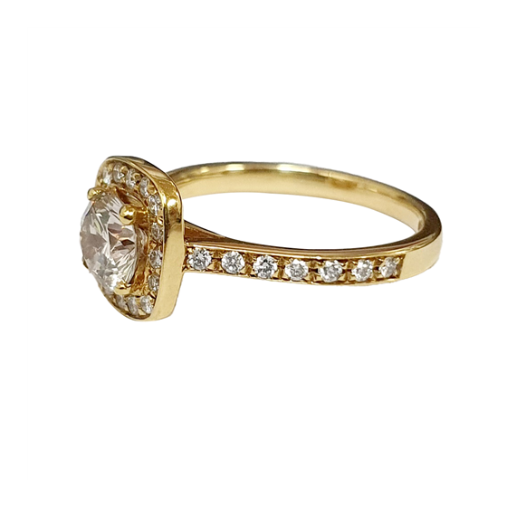 1.20ct VS1/F Round Halo Diamond Ring