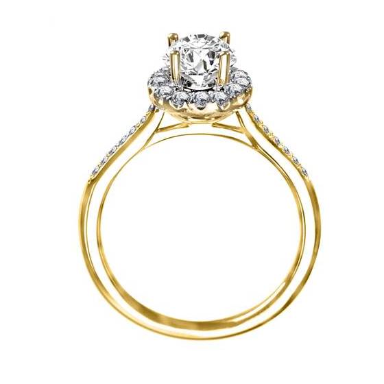 1.00CT VS2/G Oval Diamond Halo Ring