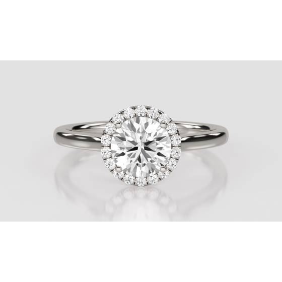0.50ct VVS2/E Round Natural Diamond Halo Ring
