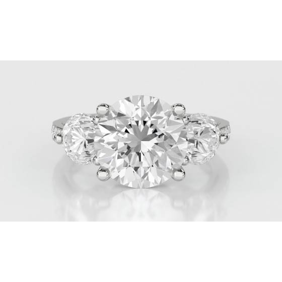 0.75ct I1/H Round Natural Diamond Trilogy Ring