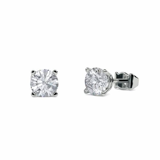 0.80ct SI2/F Round Natural Diamond Stud Earrings