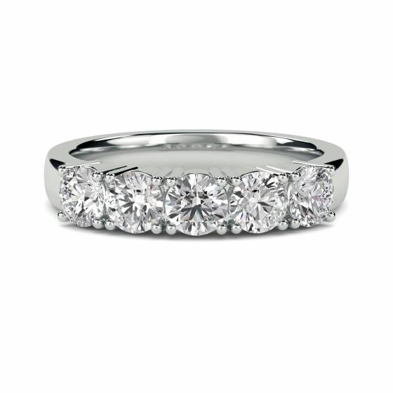 0.75ct VS/F-G Natural Diamond Five Stone Eternity Ring