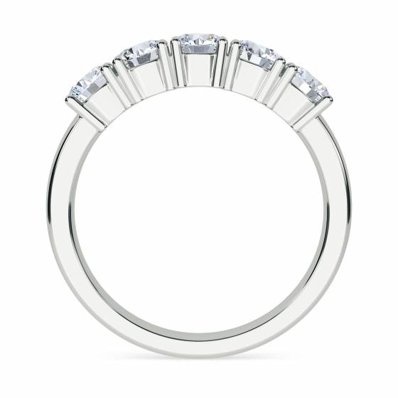 0.92ct VS/F-G Round Natural Diamond 5 Stone Ring