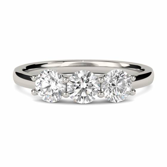 0.75ct VS/E-F Natural Diamond Trilogy Ring