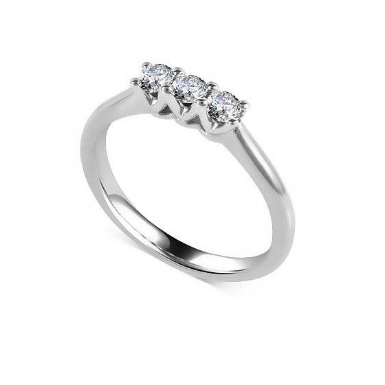 0.51ct VS/E-F Natural Diamond Trilogy Ring
