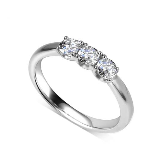 0.75ct VS/E-F Natural Diamond Trilogy Ring