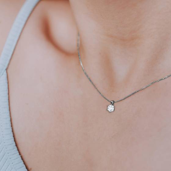 0.40ct SI1/F Traditional Round Diamond Pendant