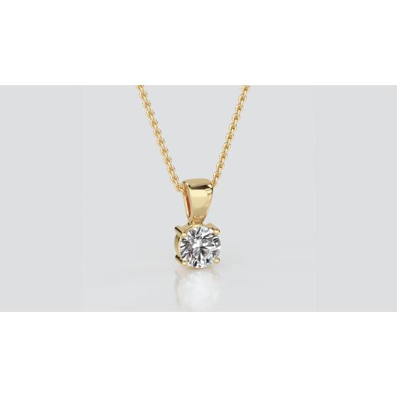 0.35ct SI2/F Traditional Round Diamond Solitaire Pendant