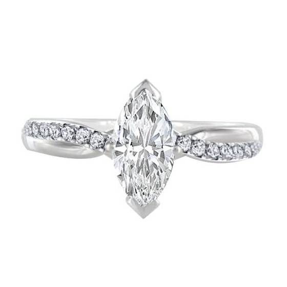 0.85ct VVS1/D Infinity Marquise and Round Natural Diamond Engagement Ring