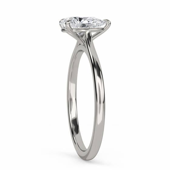 0.42CT SI2/F Pear Diamond Solitaire Ring